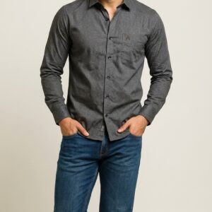 Men Regular Fit | Grey and Black | Printed Shirt
