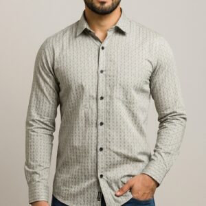 Men Regulat Fit | Grey Print | Printed Shirt
